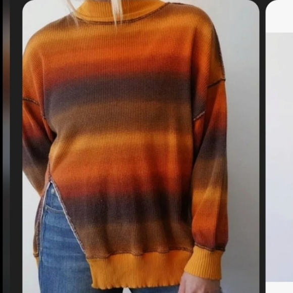 Urban Outfitters Ombre Cowl Neck Sweater in Autumnal Tones Size Large - Picture 1 of 5